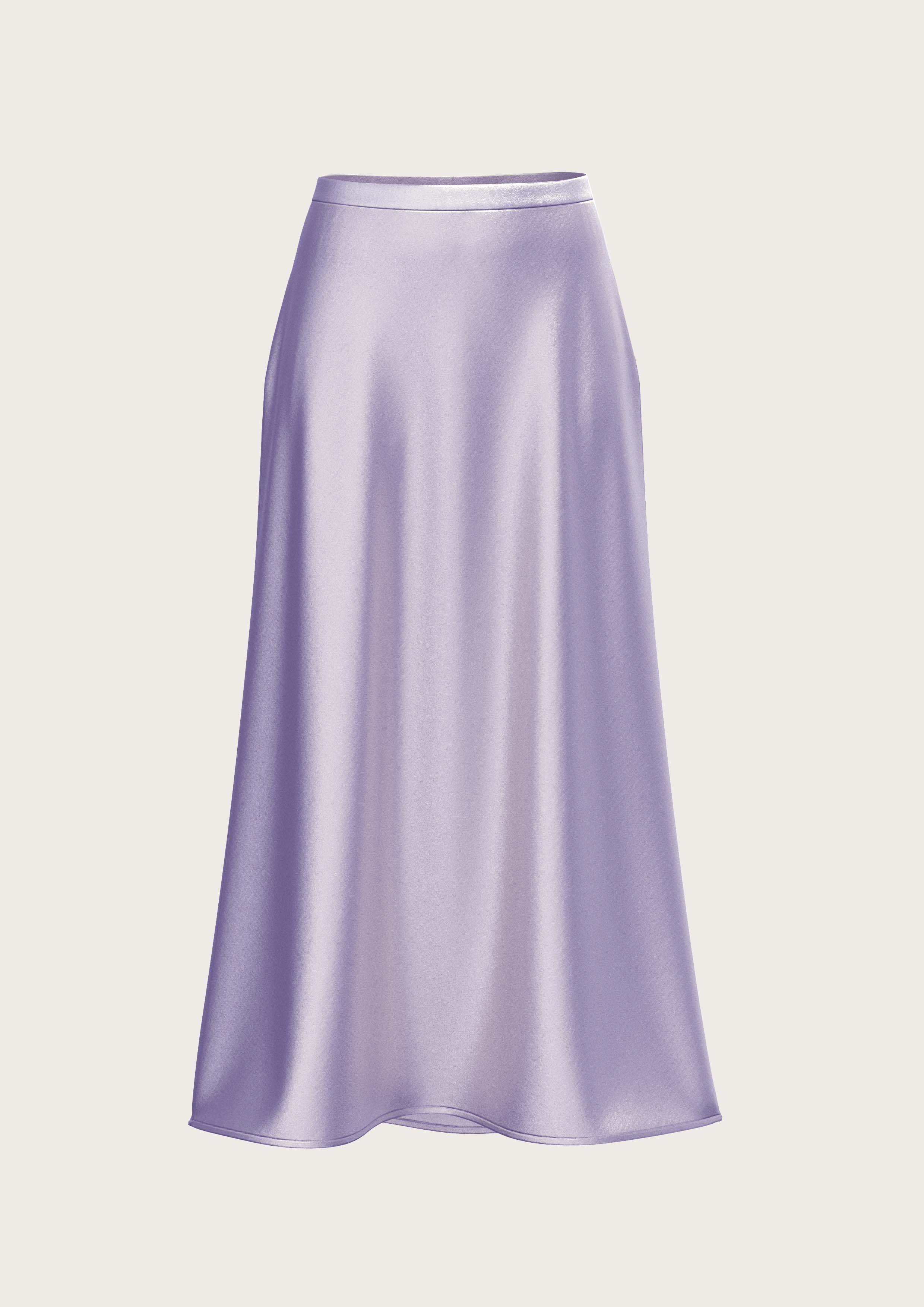 Silk Midi Skirt Meena in Lavender