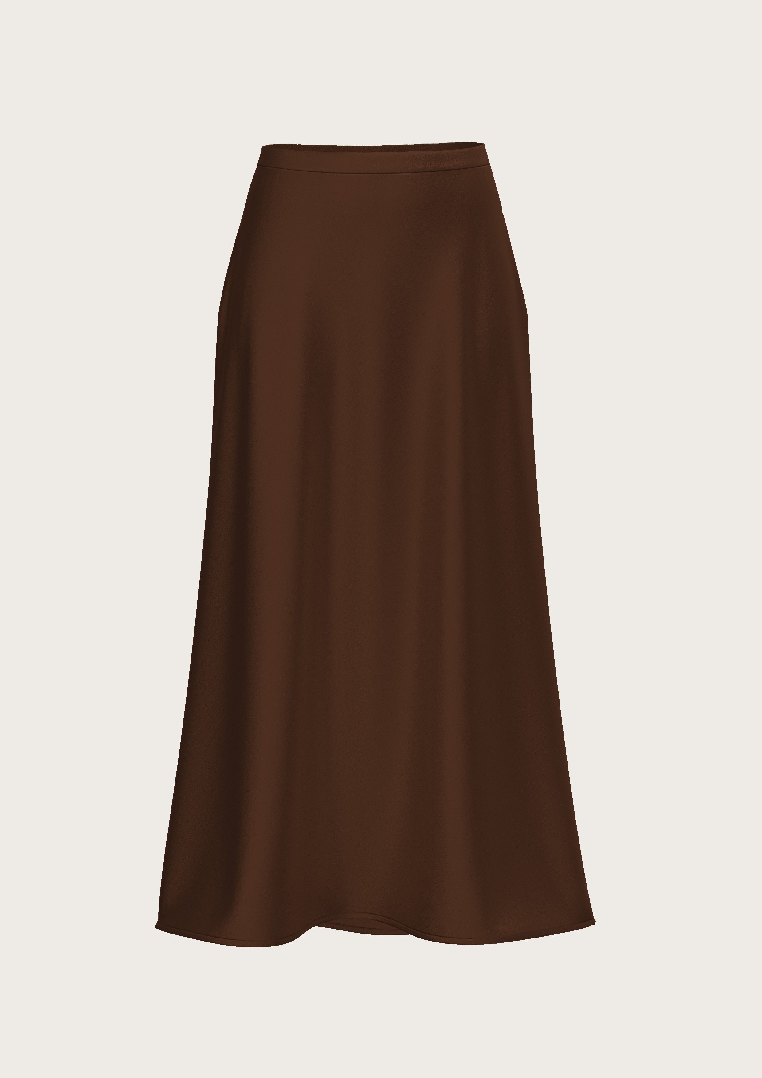 Silk Midi Skirt Meena in Chocolat