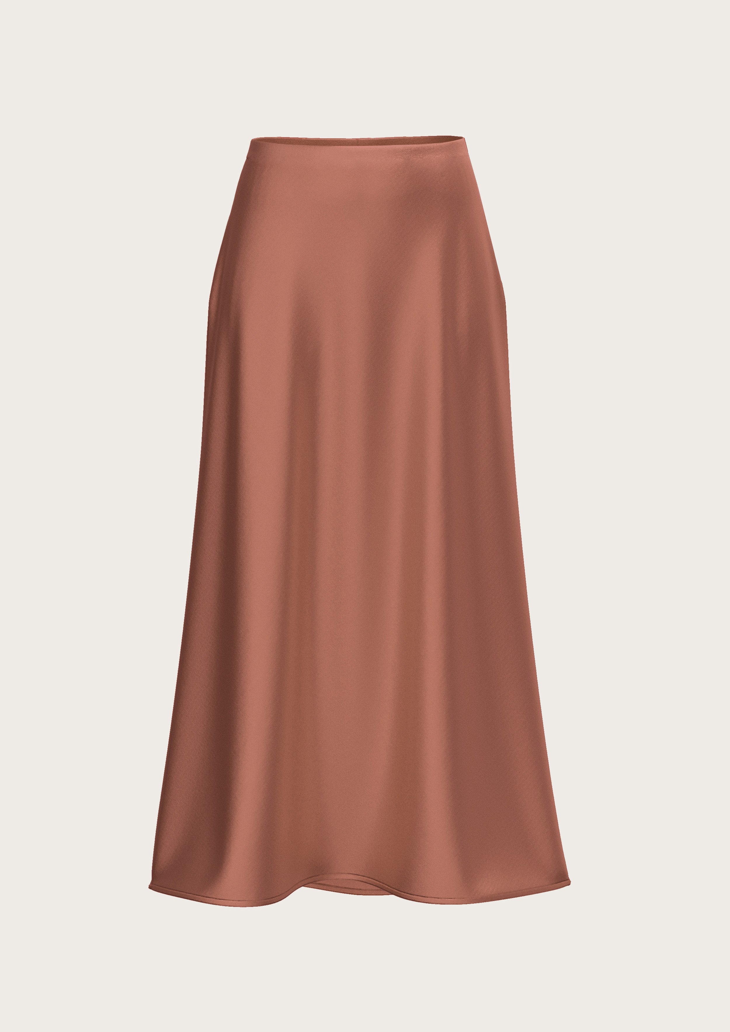 Silk Midi Skirt Meena in Rosewood