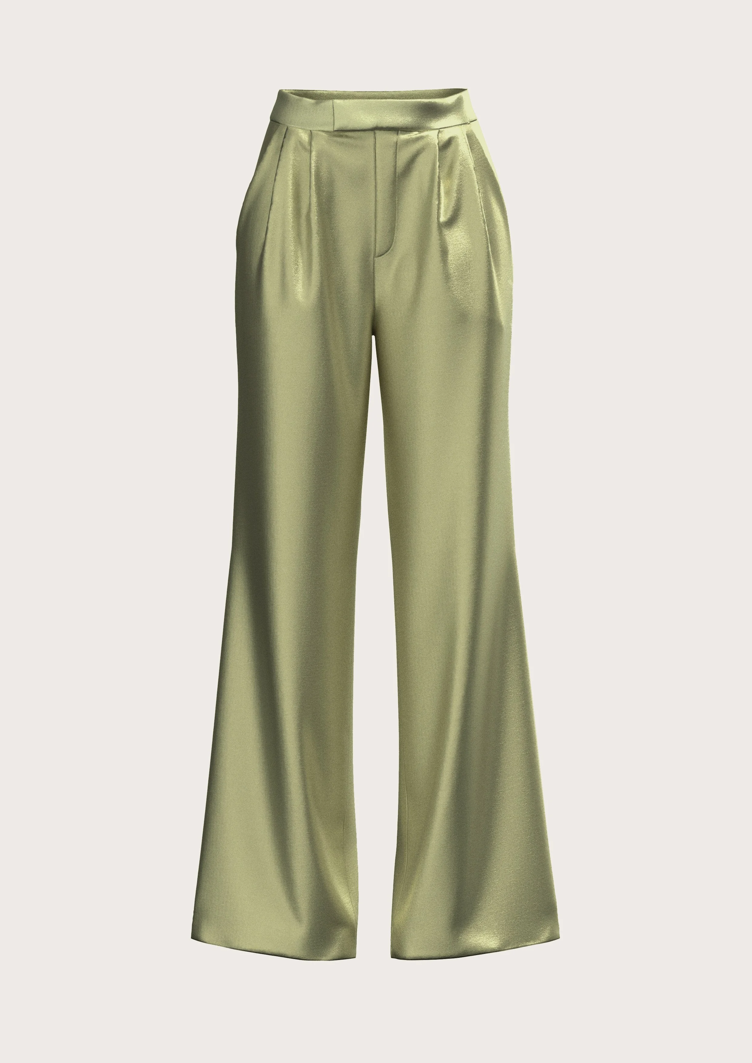 Silk Wide Leg Pants LISSY in Pistacchio