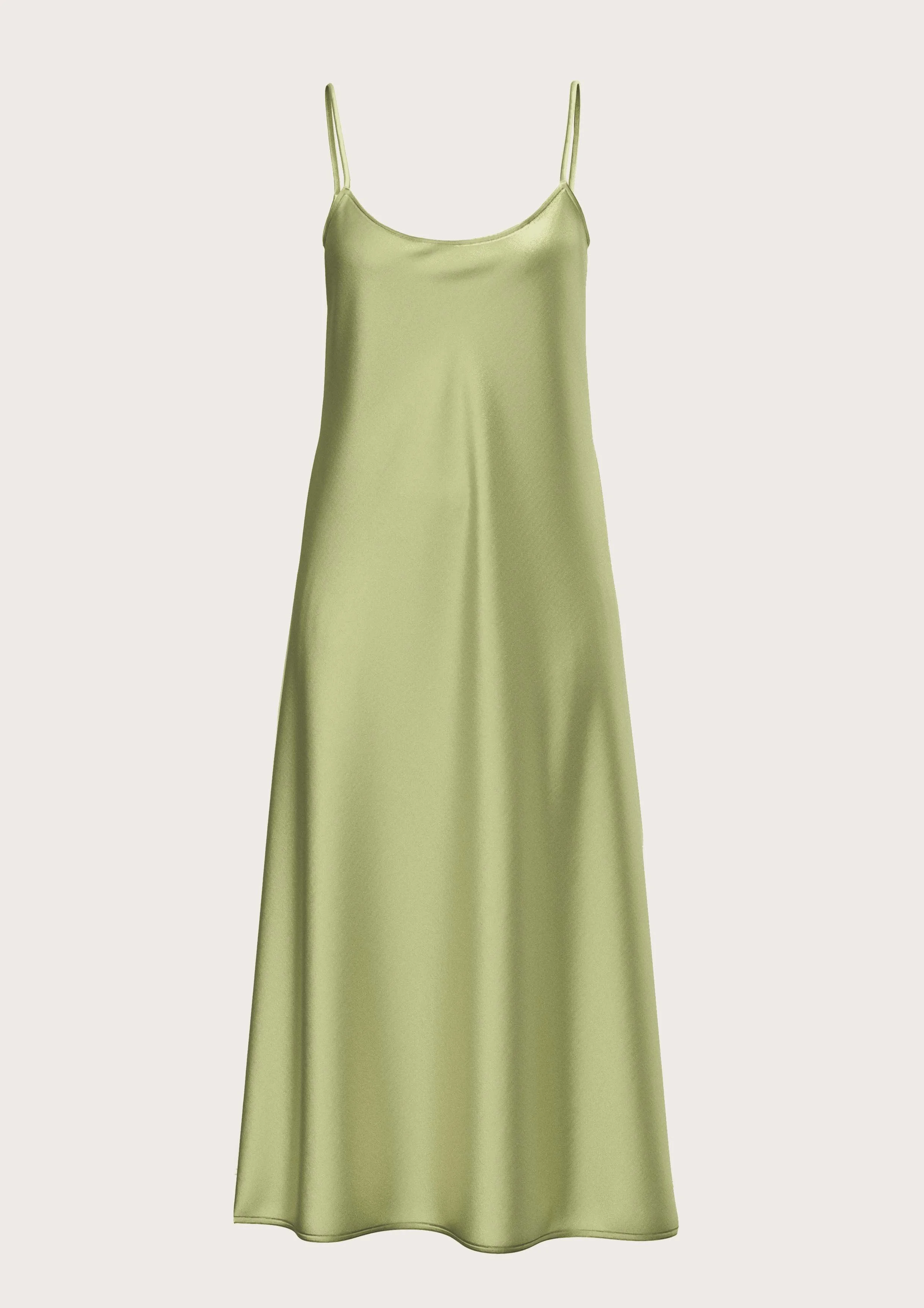 Silk Slip Dress AZA in Pistacchio