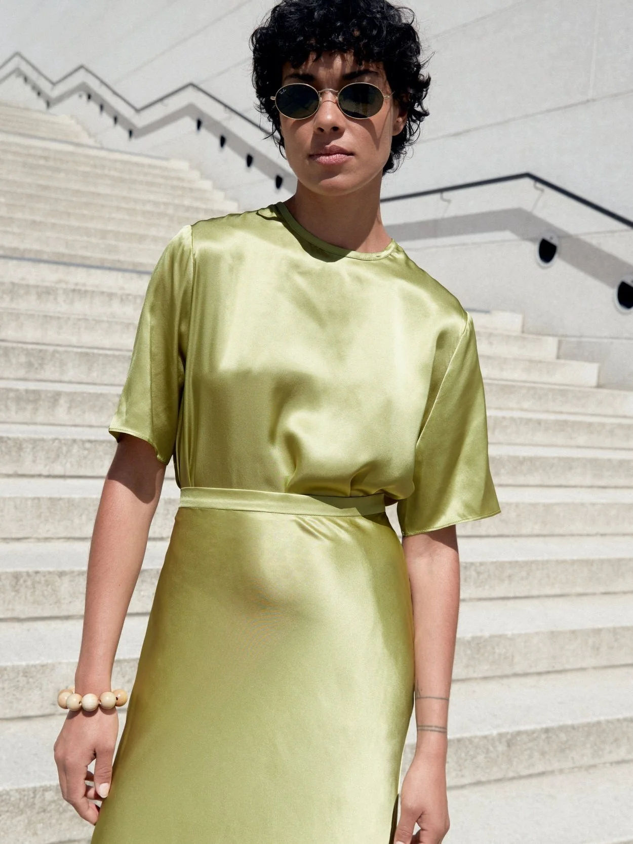 Silk T Shirt ZOLO in Pistacchio