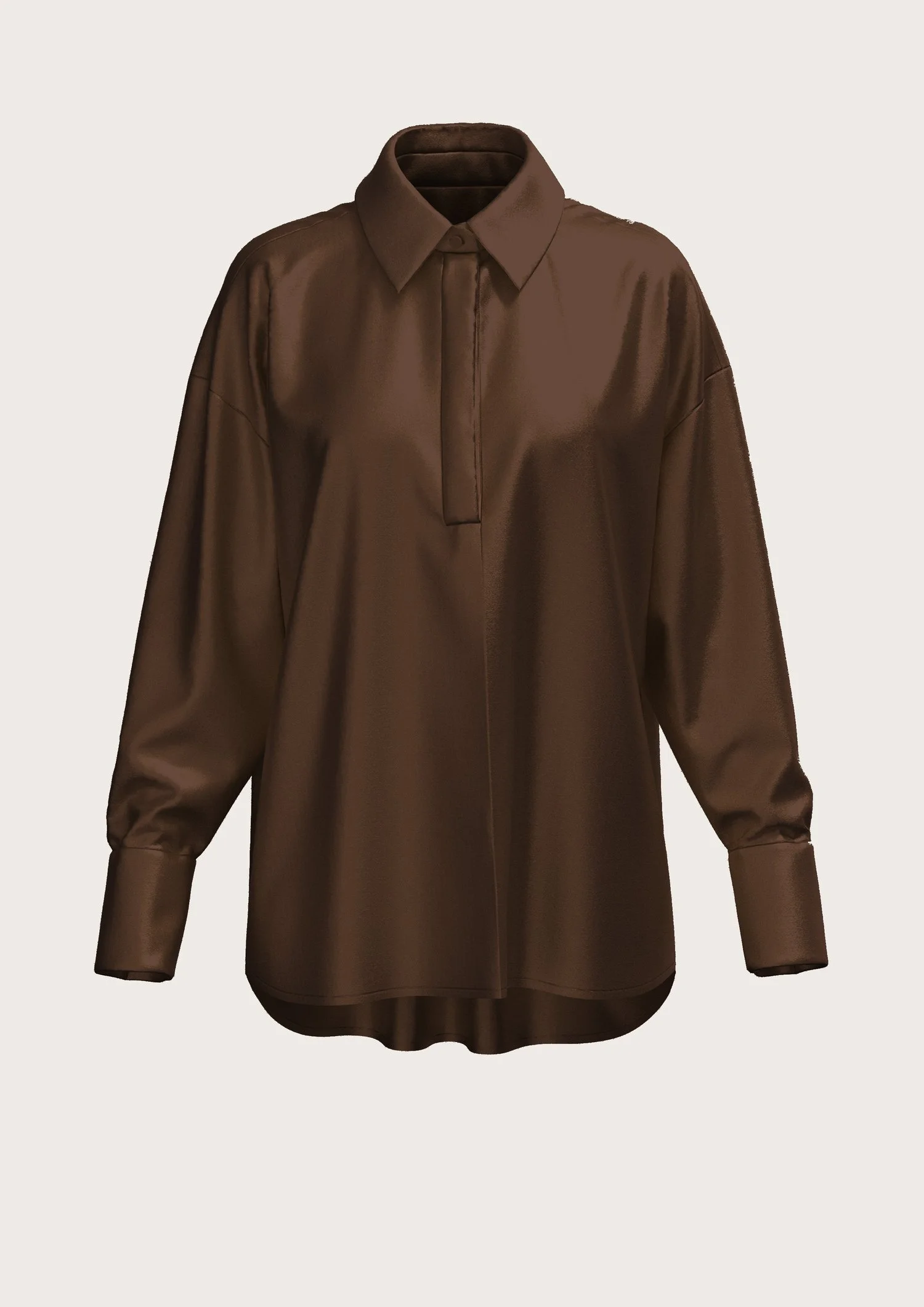 Silk Oversized Shirt THEA in Chocolat