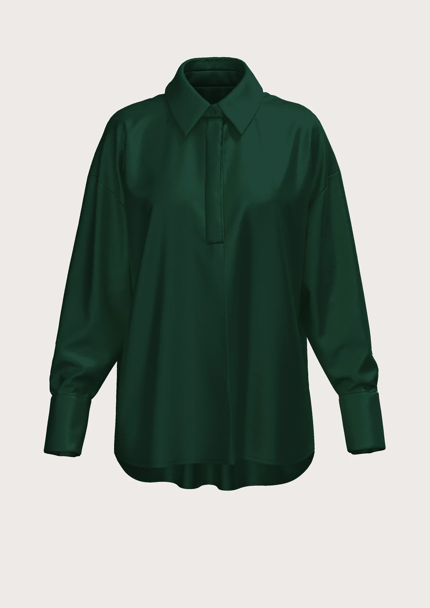 Silk Oversized Shirt THEA in Forest