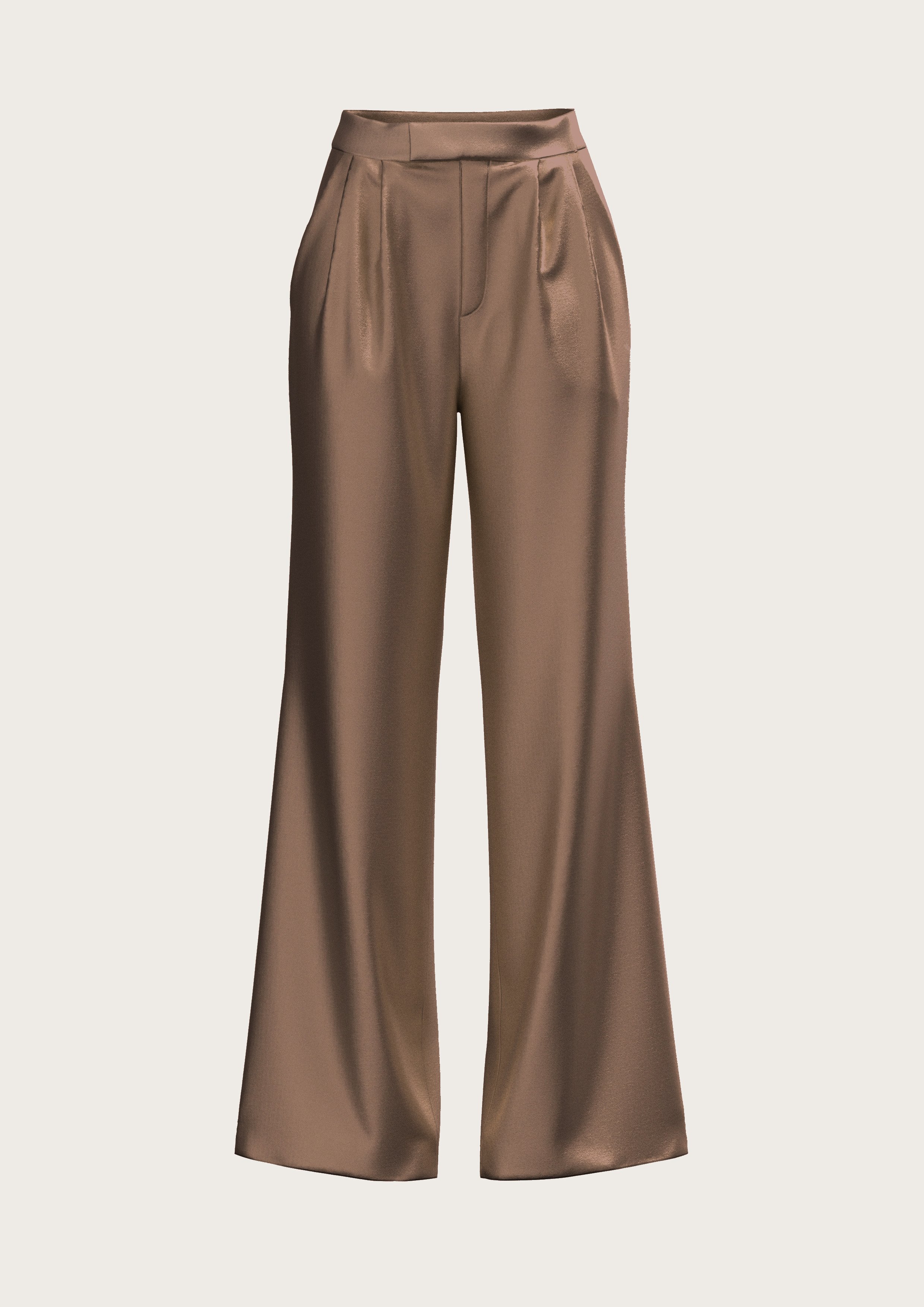 SILK WIDE LEG PANTS LISSY IN MOCCA