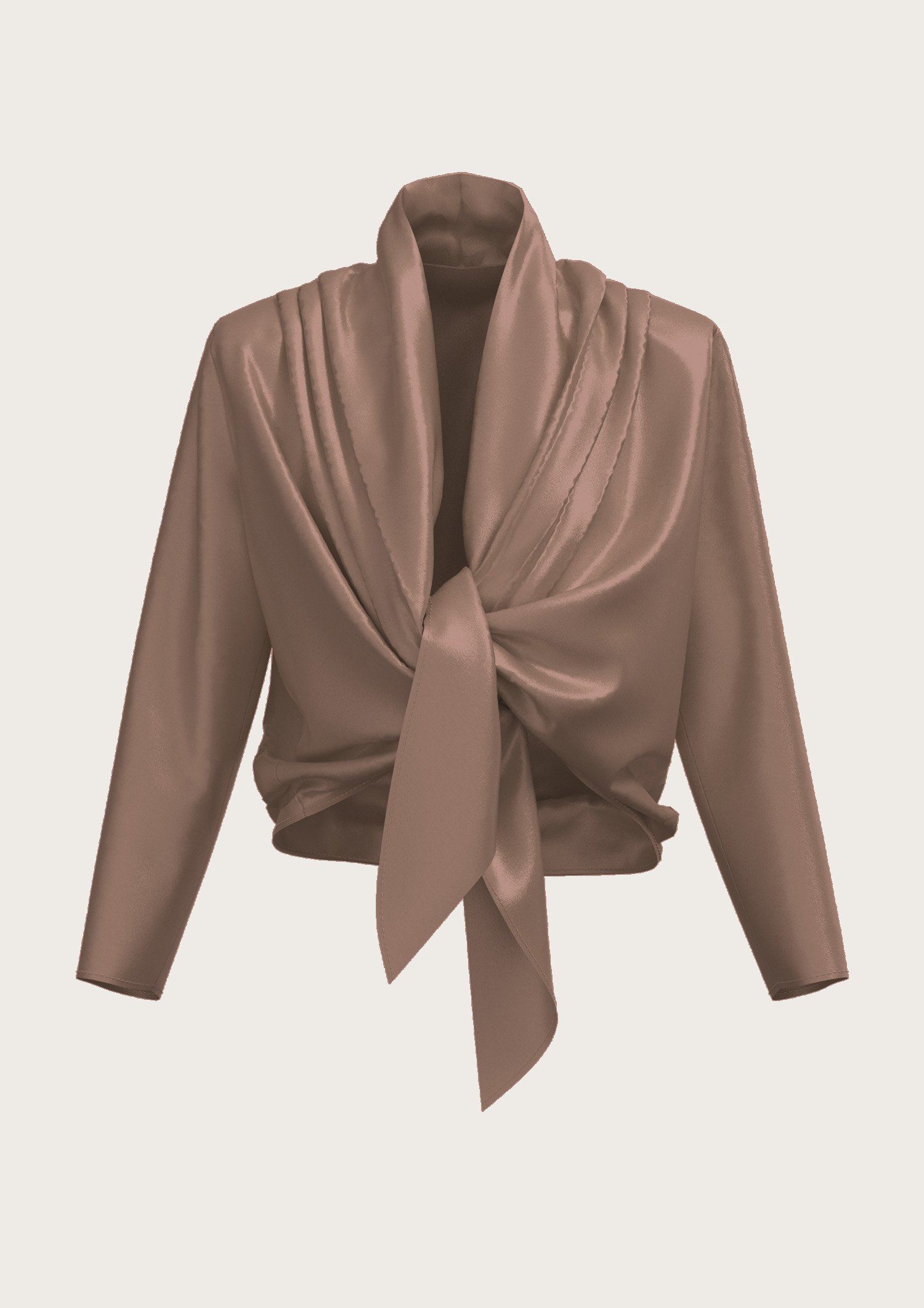 SILK WRAP BLOUSE DANIA IN MOCCA