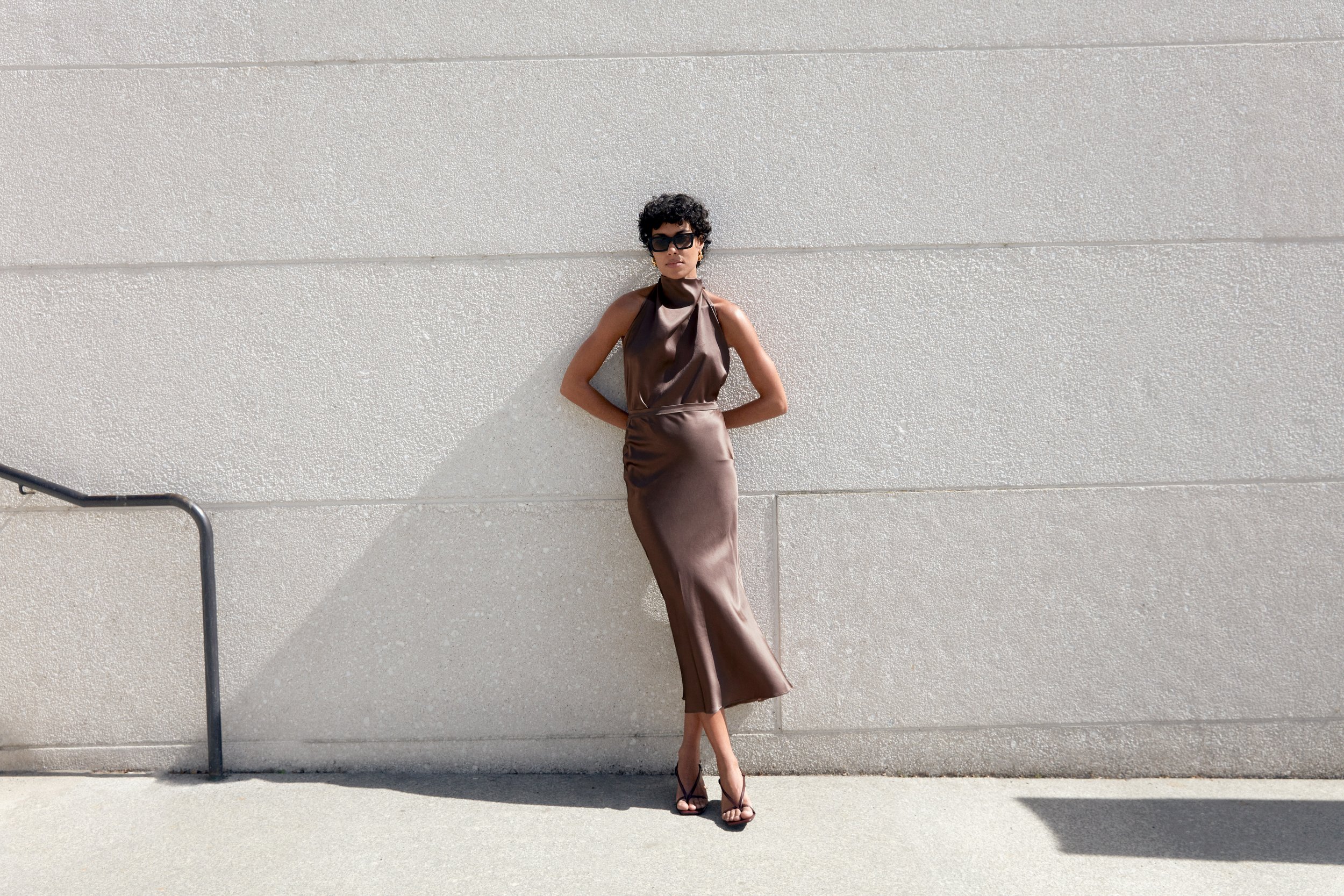 SILK MIDI SKIRT MEENA IN MOCCA