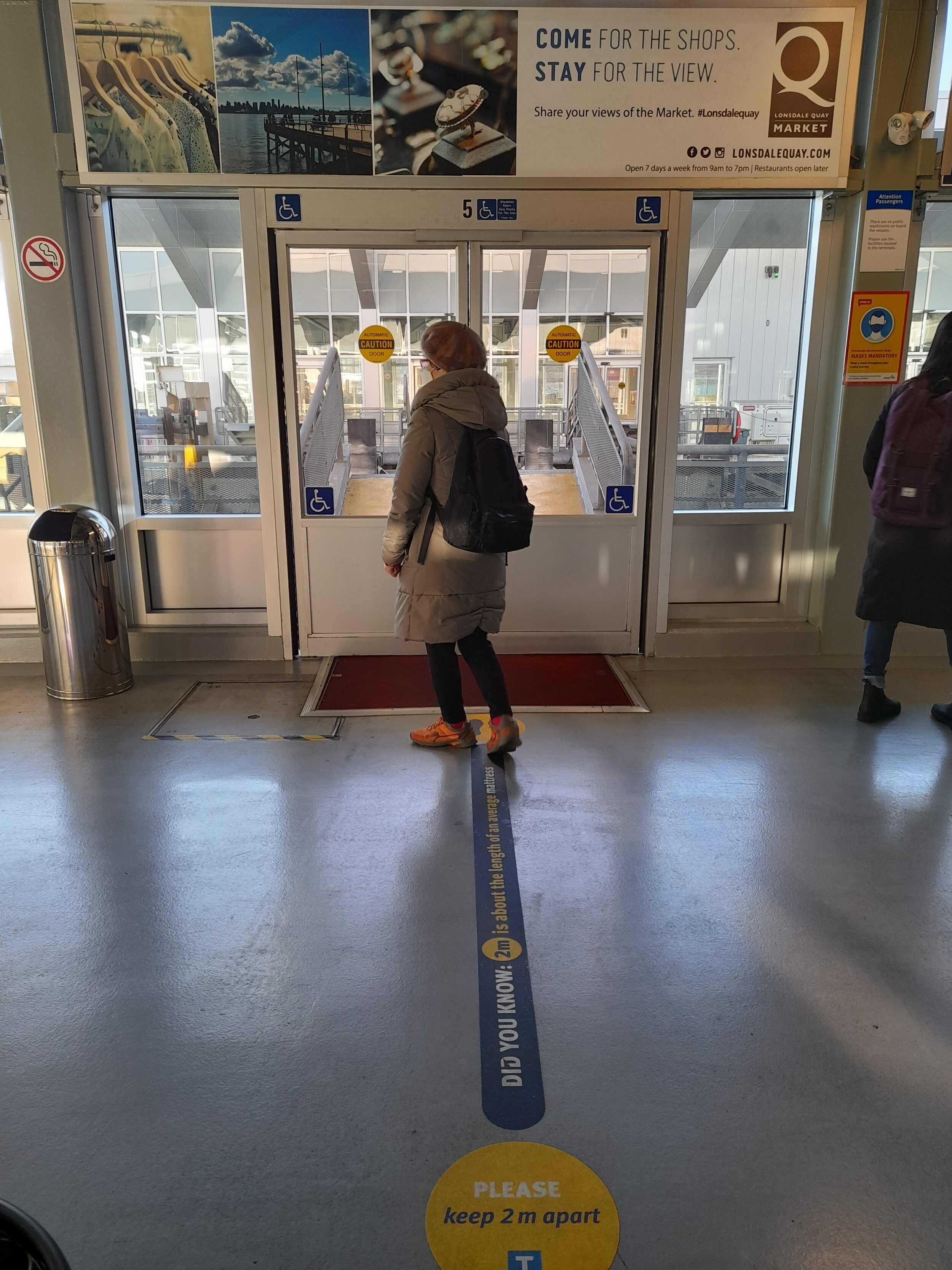 Waiting for the boarding doors to open