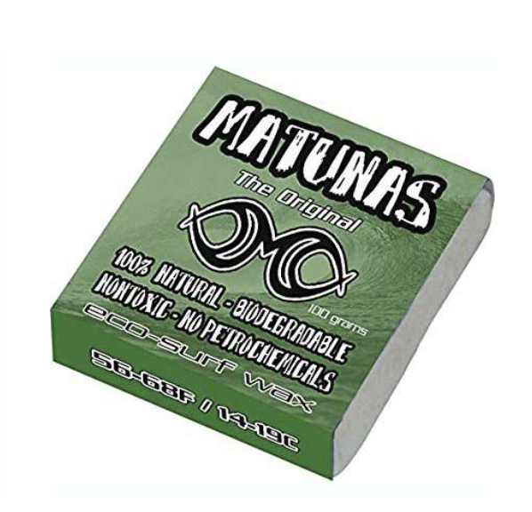 Matunas original surfboard wax, super-smooth and organic, made from local ingredients in Santa Cruz, California.