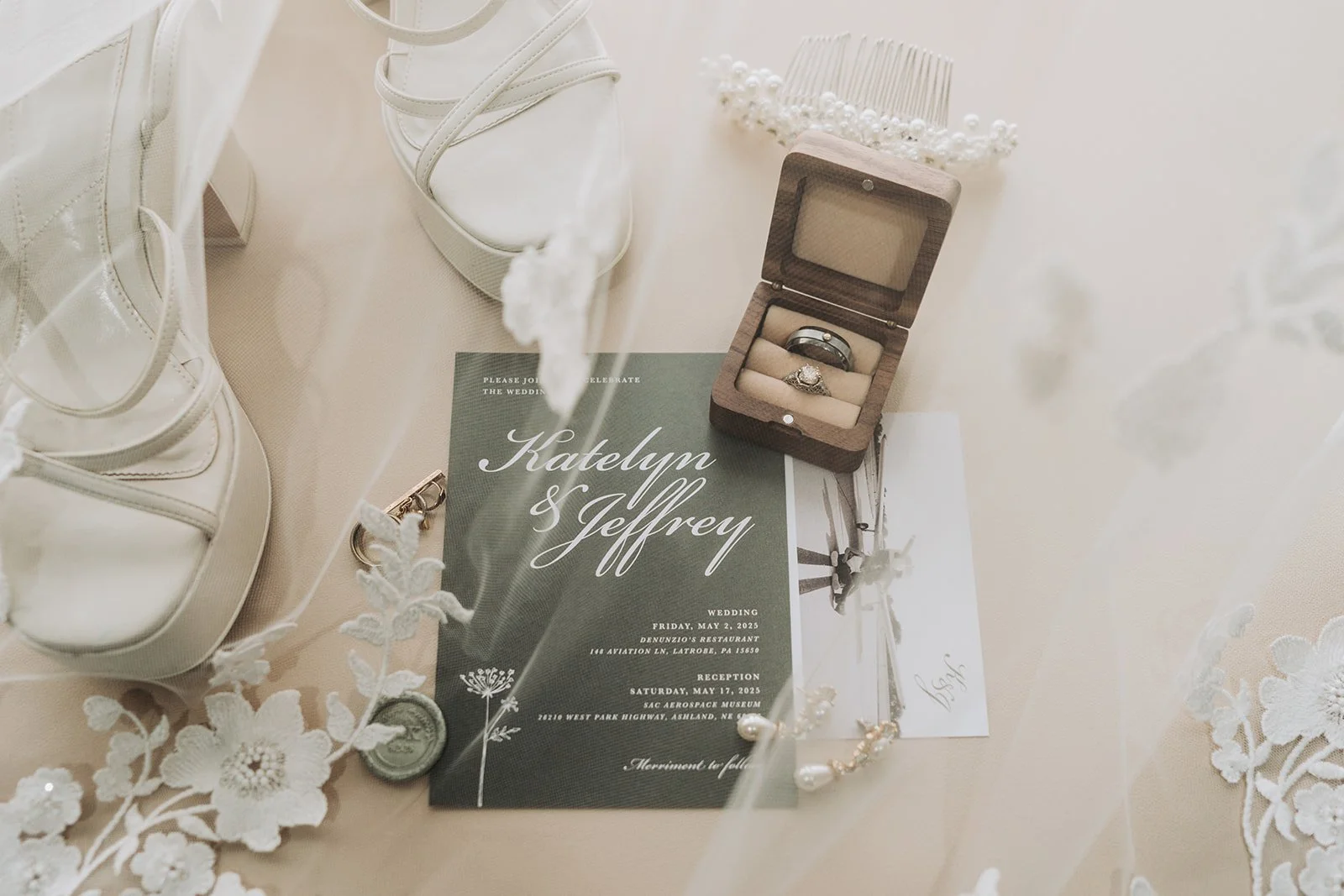 Unique aviation themed wedding details for pilot couple.