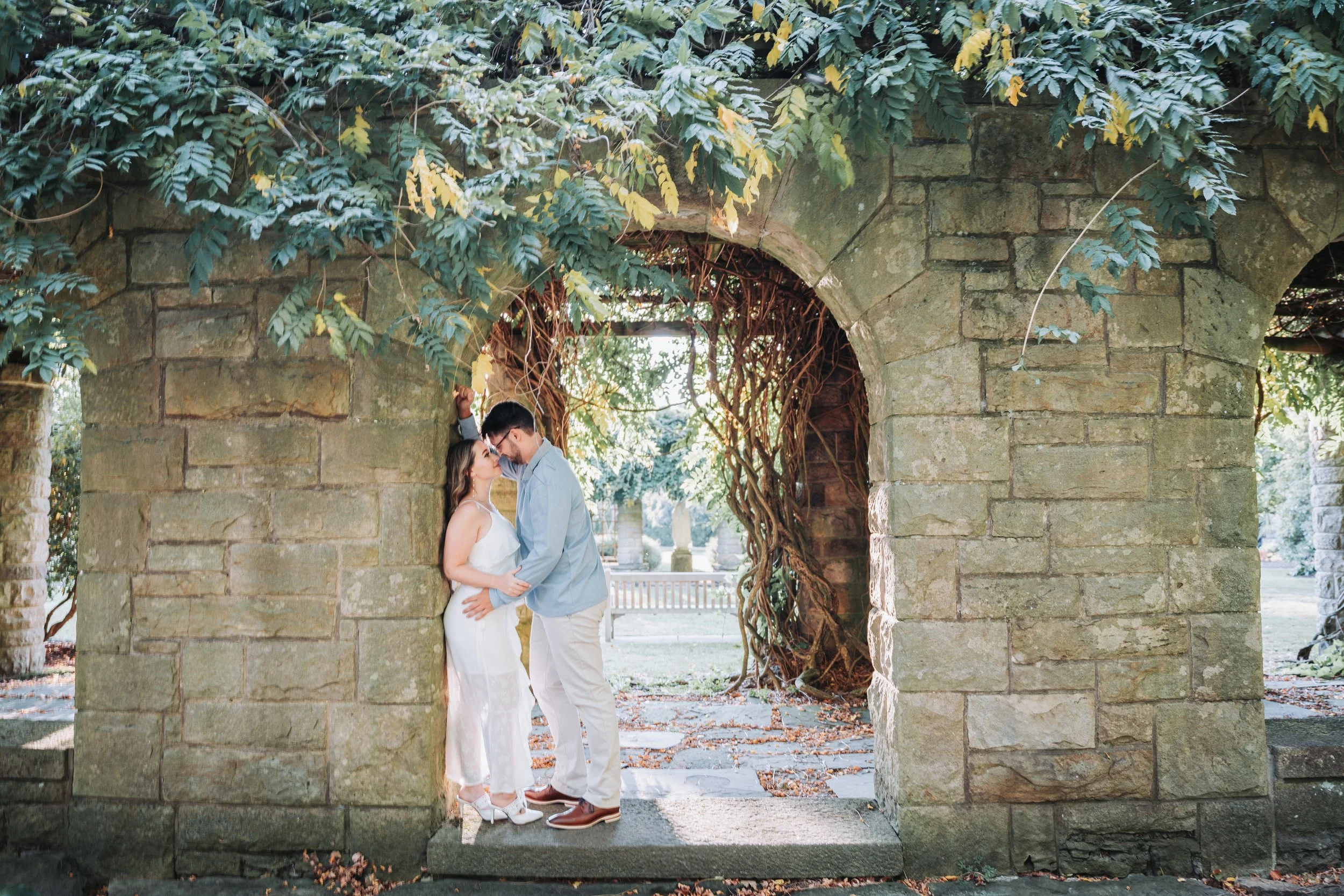 Pennsylvania wedding engagement session at Mount Assisi Gardens in Loretto PA.