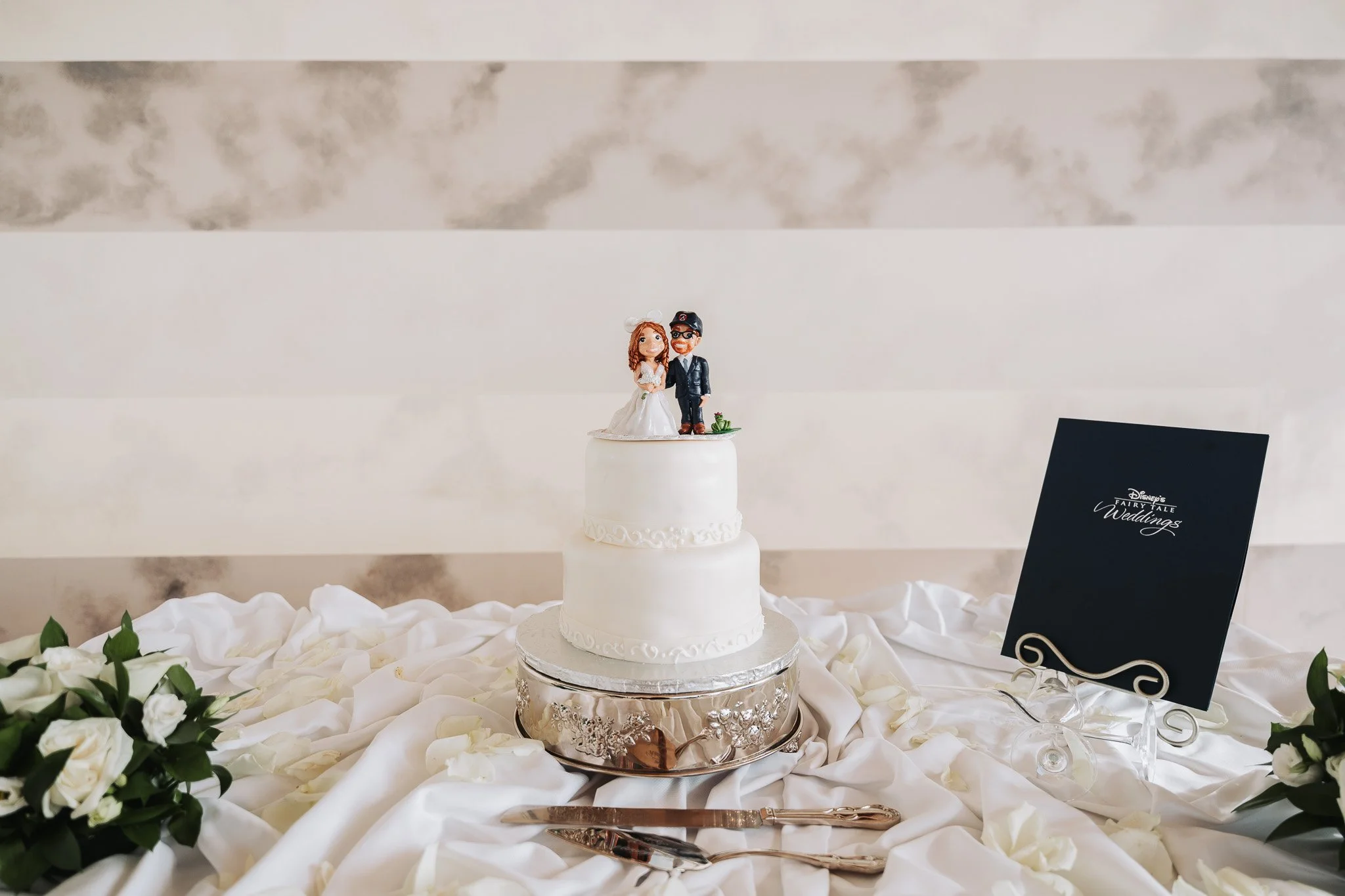 Disney Fantasy Meridian Patio wedding celebration cake.