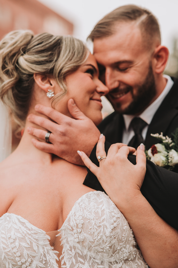 Couple portrait with rings from a Lancaster PA wedding.