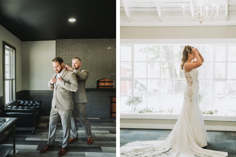 Get ready locations when choosing a wedding venue.