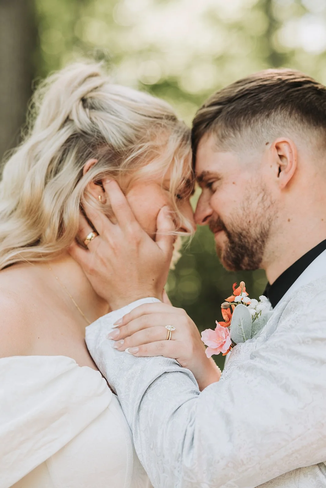 Central PA wedding rings couple portirat.