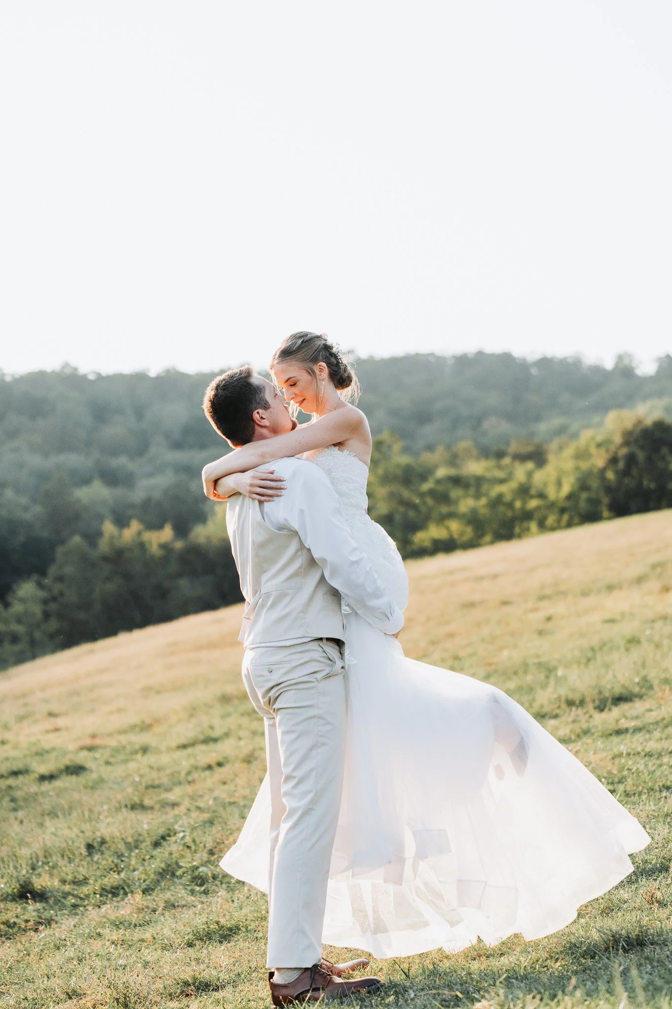 Sunset wedding portrait at Robbins Paradise Ranch.