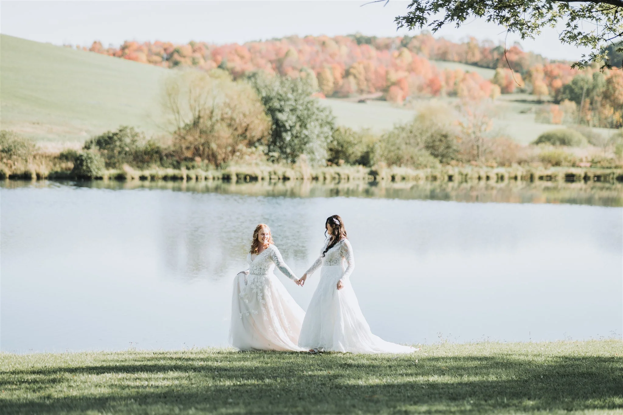 October wedding couple portraits at The Barn at Willow Grove Mayport PA.