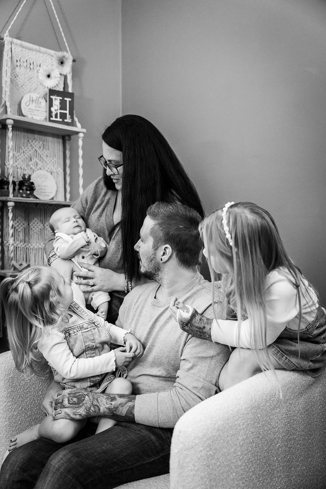 Curwensville PA in-home newborn and family photo session.