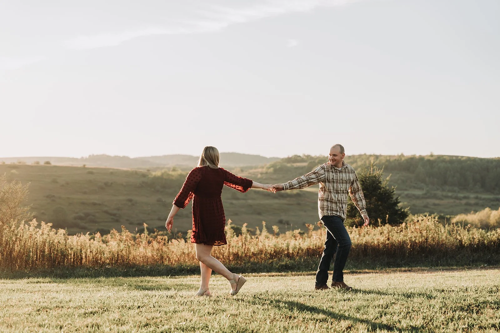 Golden Hour engagement photos in Curwensville Pennsylvania.