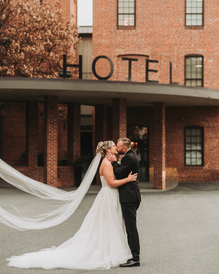 Cork Factory Hotel Lancaster PA wedding portrait.