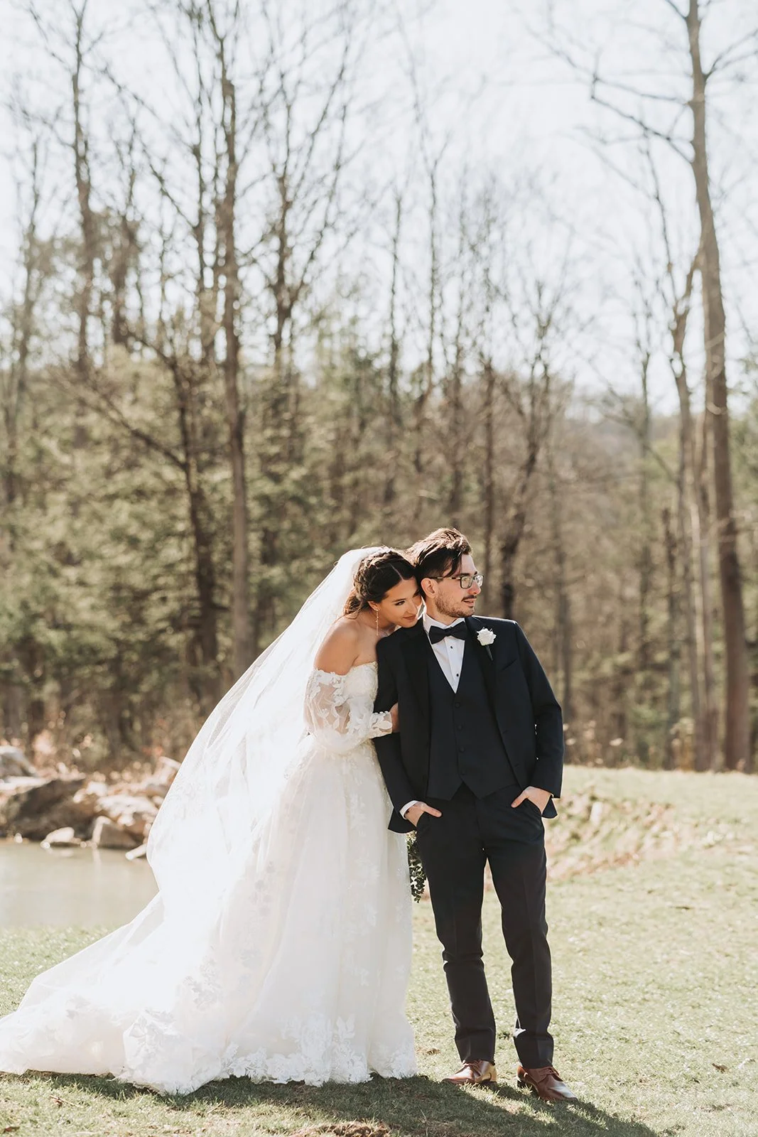 Central PA bride and groom at Rolling Rails Lodge.