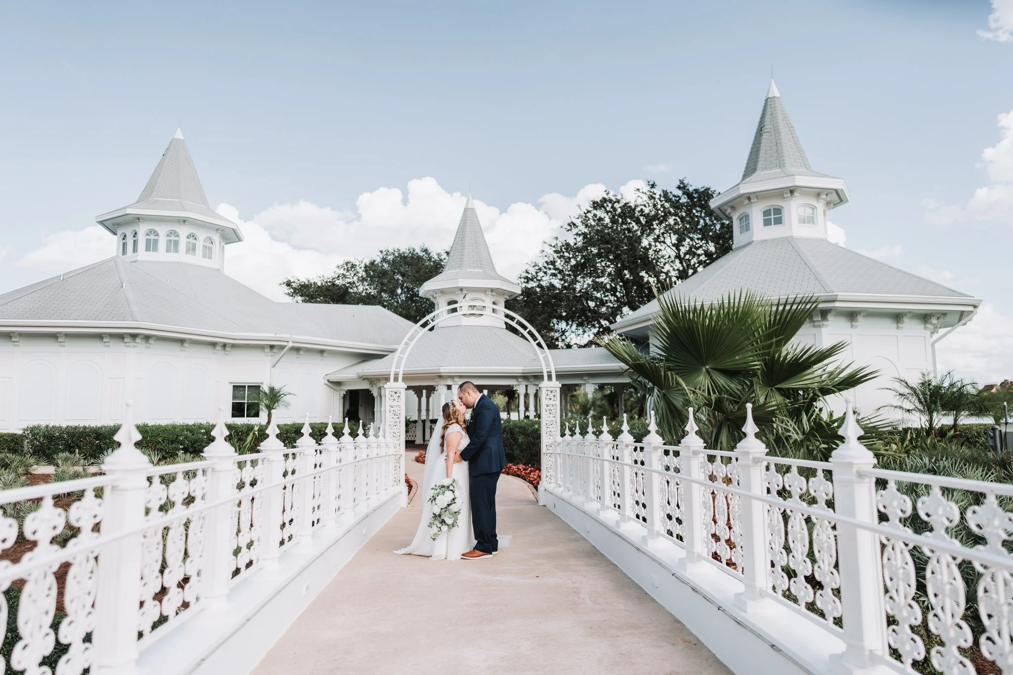 Disney Wedding Pavilion couple portrait.