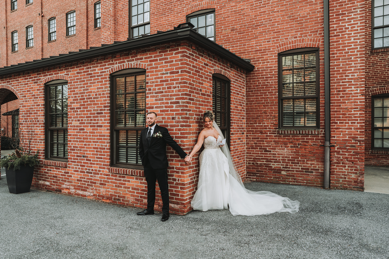 First touch at a Lancaster wedding venue.