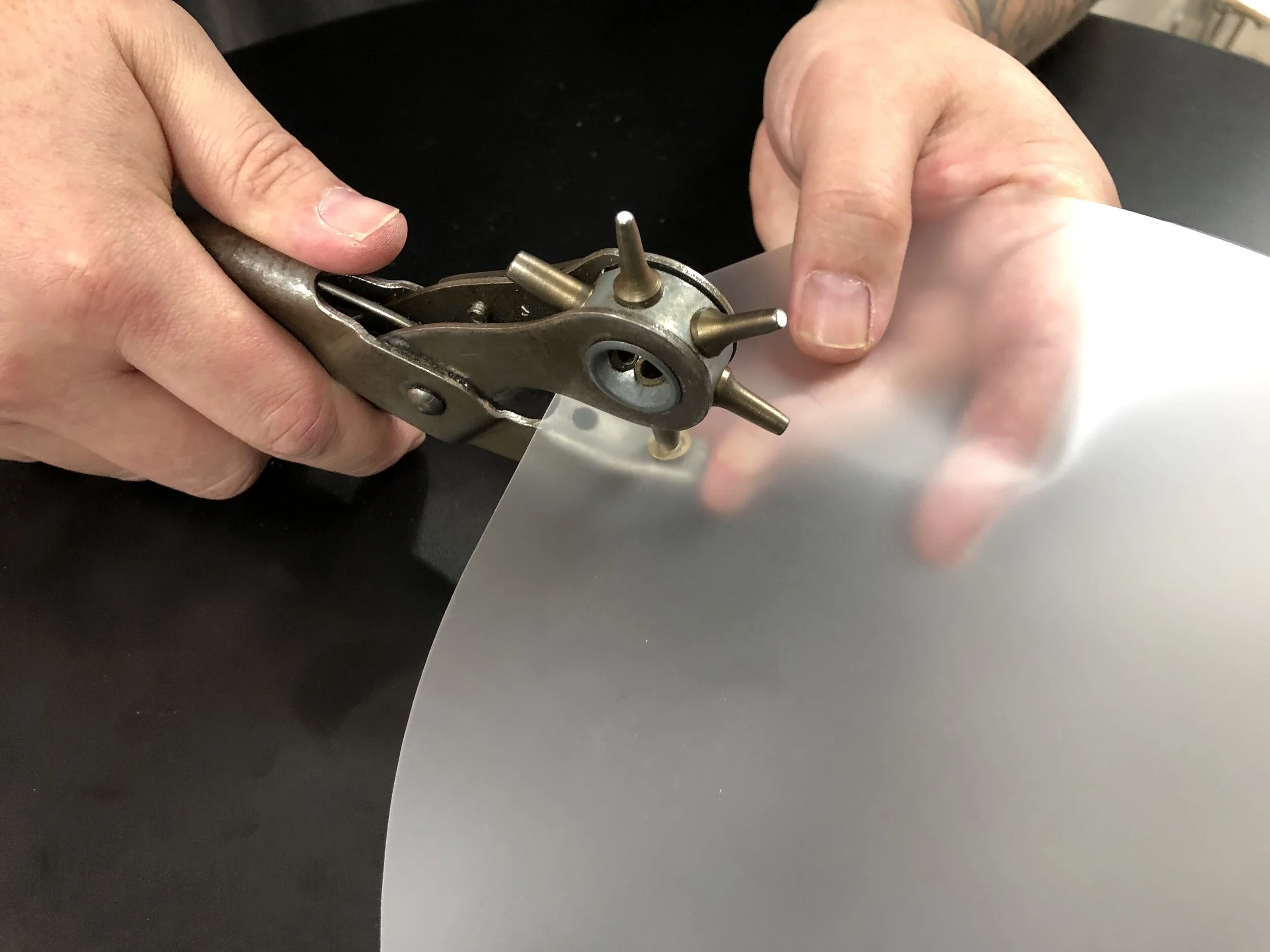 1: Punch 5/32" Holes in Shield