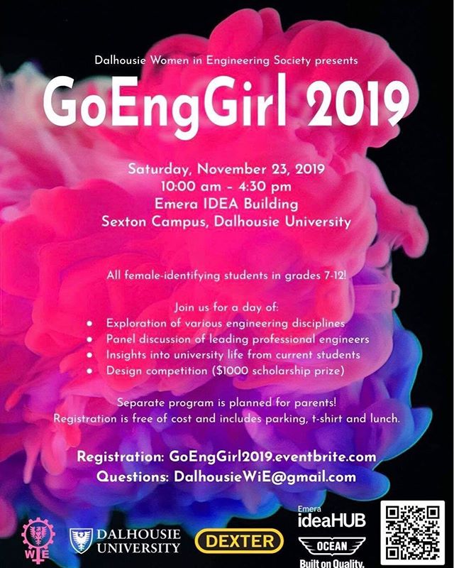 SO PROUD of this years GoEng Girl committee!!! This year we will be hosting a record amount of high school students this Saturday to introduce them to Dalhousie&rsquo;s Engineering program. 🤩🤩BIG Thank you to everyone who made this possible includi