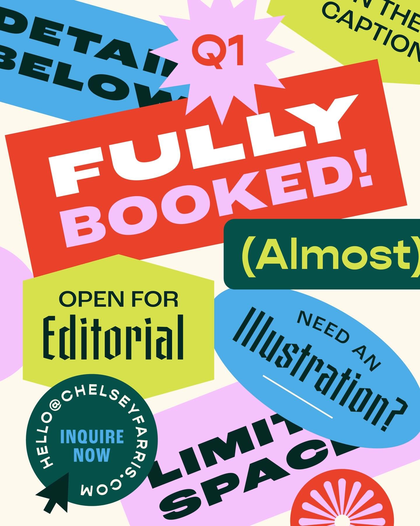 Q1 has always been my busiest season, even back when freelancing was just a little side hustle, so I&rsquo;m not totally shocked things have been busy, but I&rsquo;m incredibly excited and thankful to be (almost) fully booked through mid-April! 😁

I