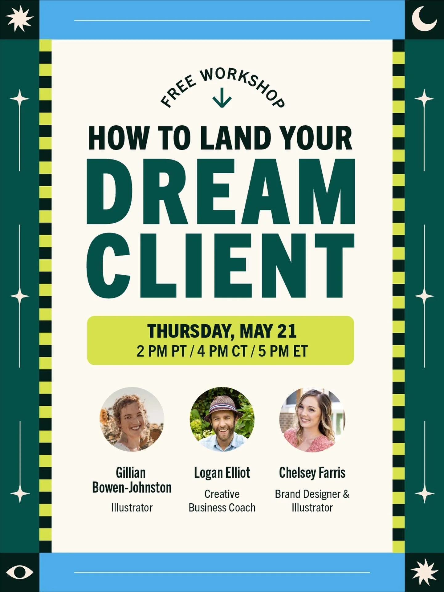 Still relying on referrals and wondering where your next DREAM client is coming from? 👀✨

We&rsquo;ve been there&mdash;which is exactly why we&rsquo;re hosting a live Zoom workshop with me, Gillian Bowen-Johnston and our creative business coach Loga