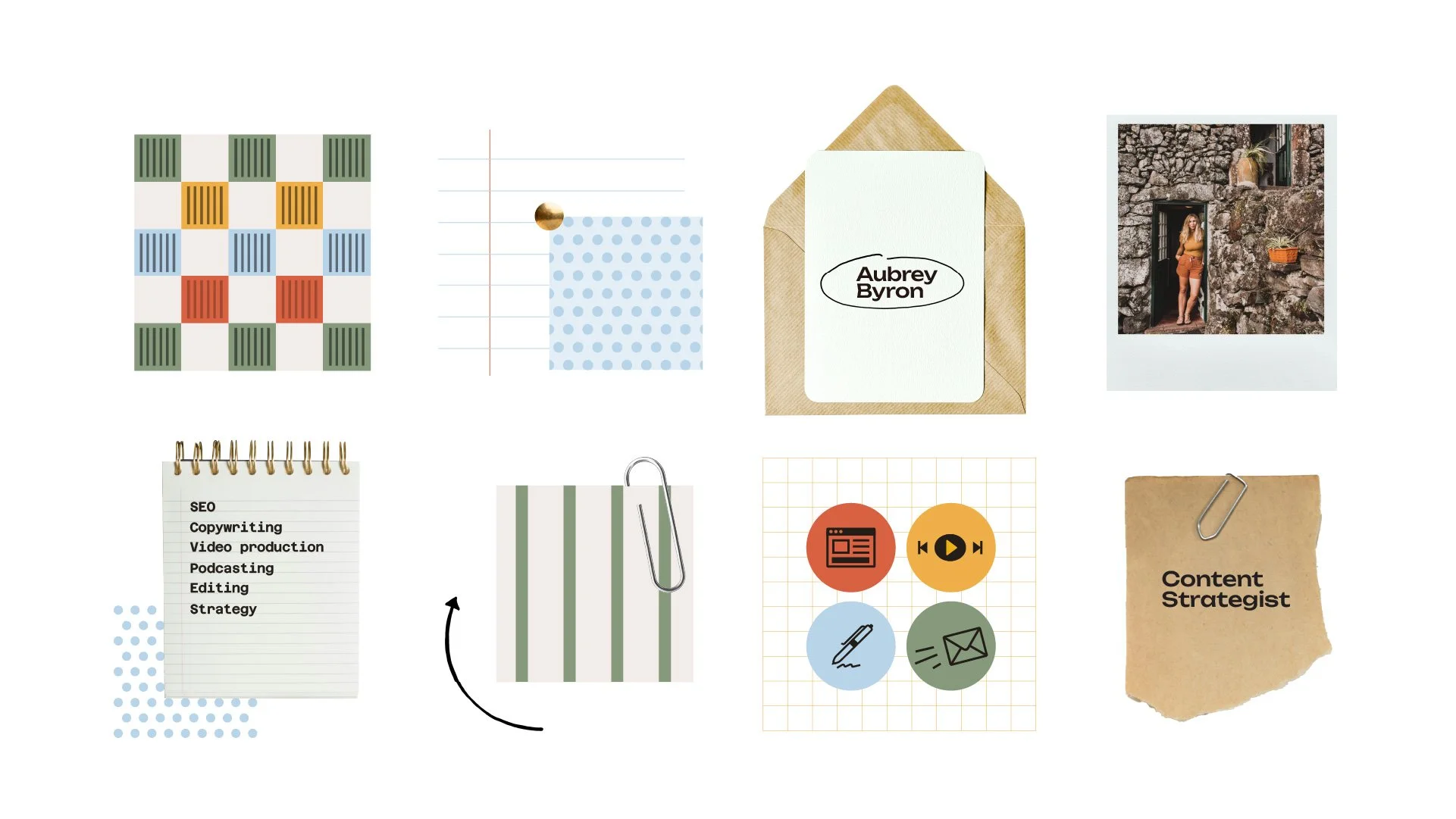 brand patterns and motifs using office supplies