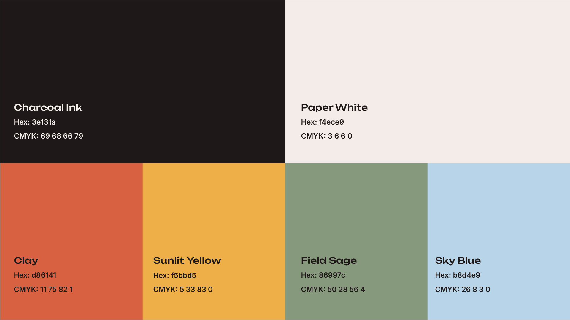 Color palette for an earthy but still bright brand