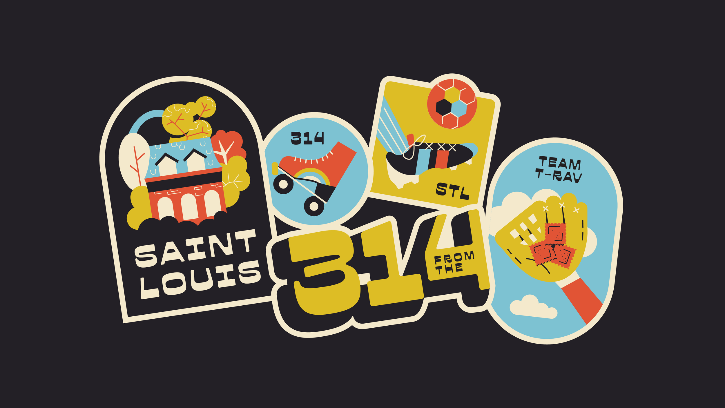 Illustrated Identity for 314 Day Celebration in STL
