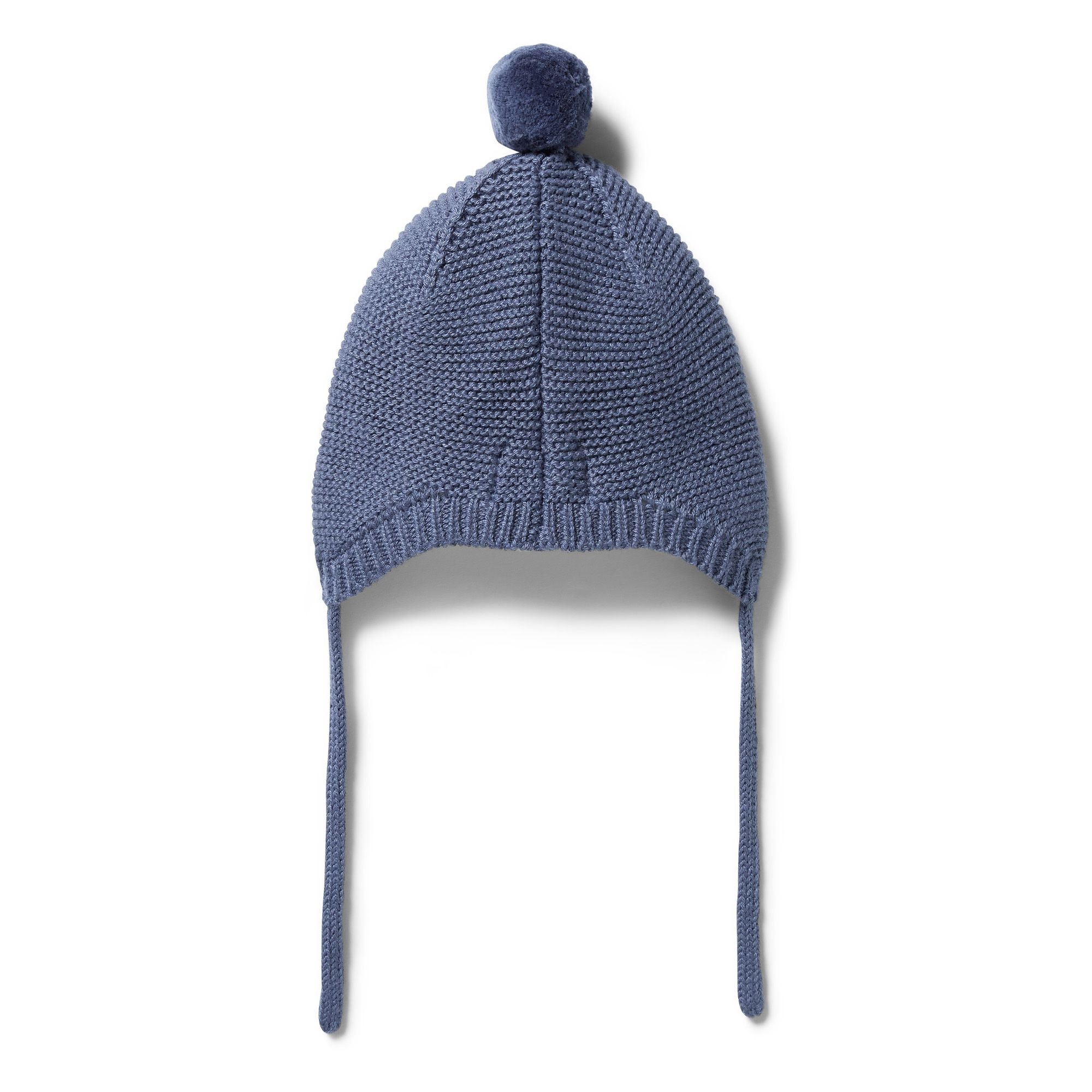 Deep Blue Fleck Hand Knit Unisex Ear Flap Hat