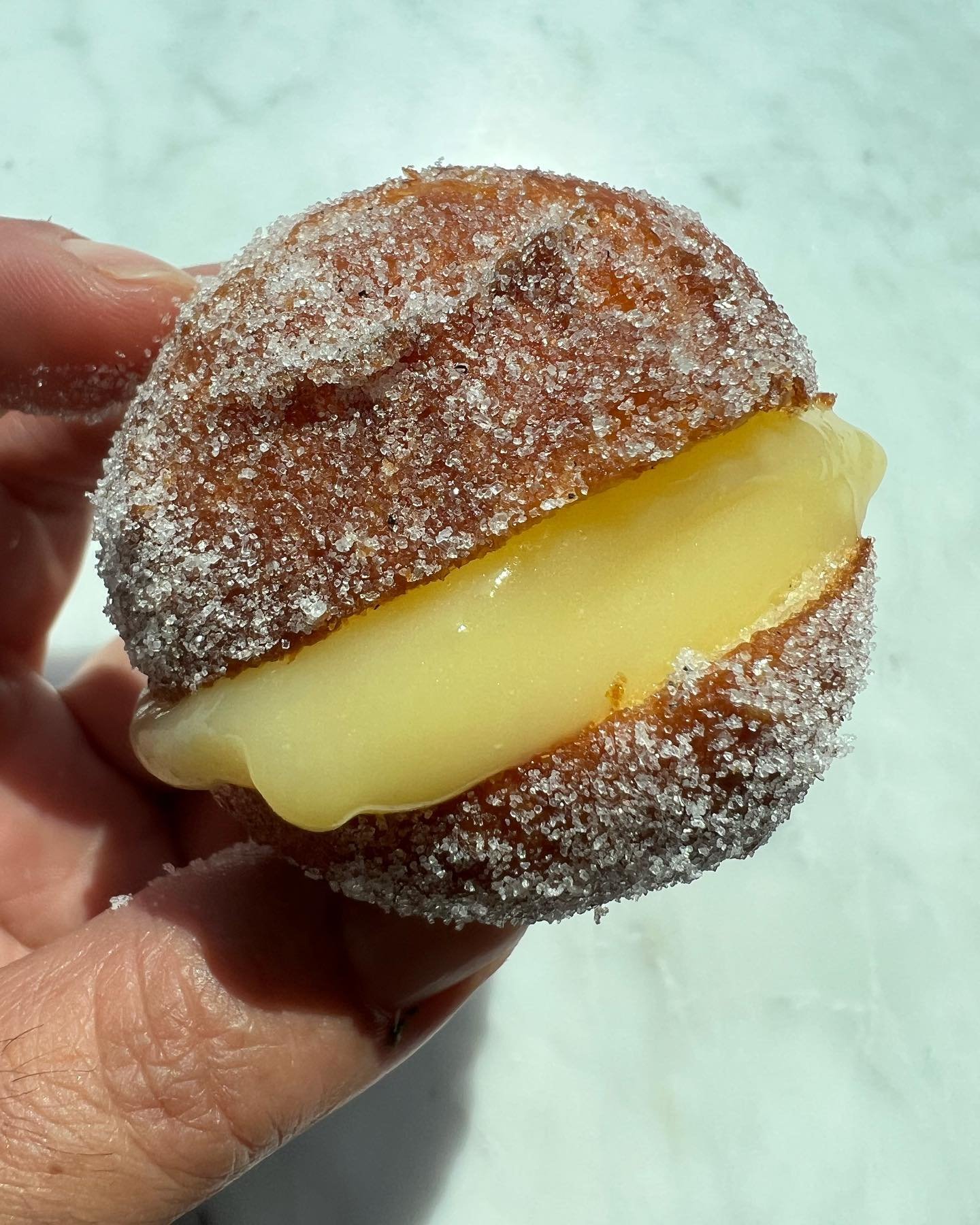 Gluten Free Sourdough Mini Lemon Curd Donuts 🍋 🍩 🌈  early morning special order ☀️