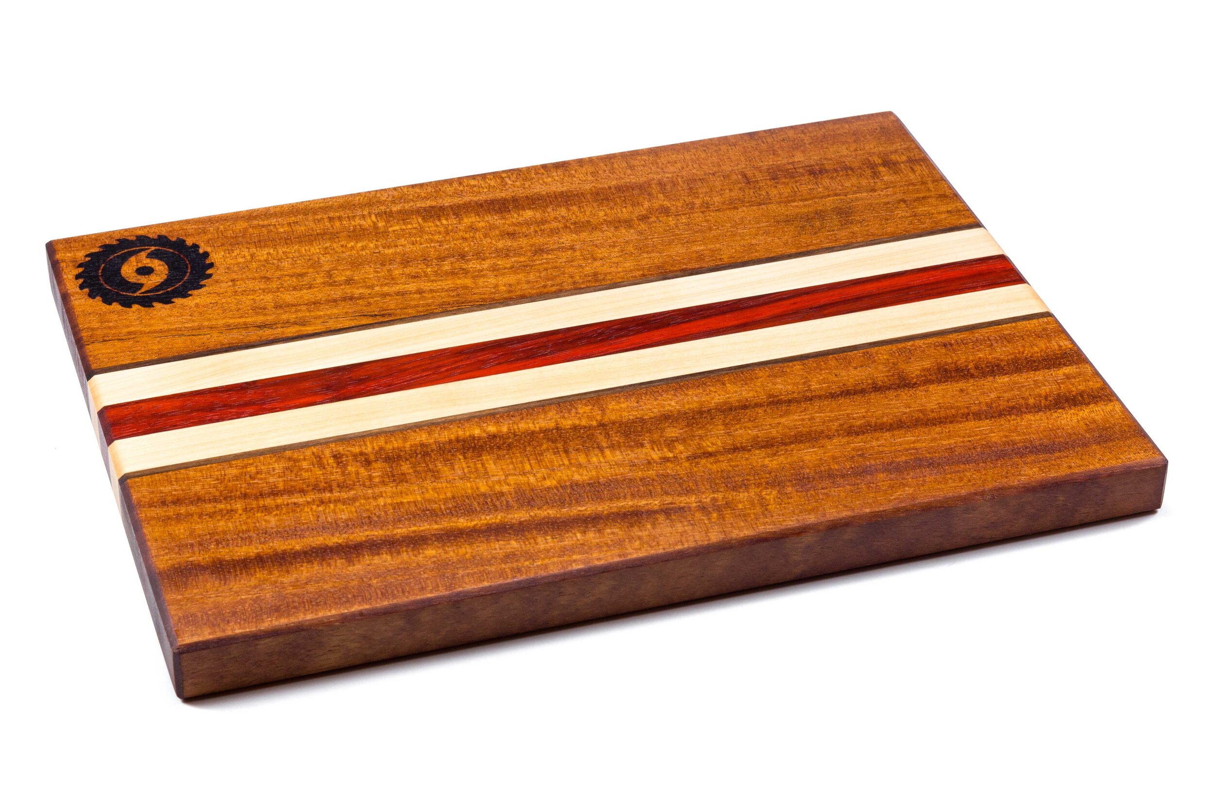 Maple Mahogany cutting board with Petoskey Stone Inlay #22-036
