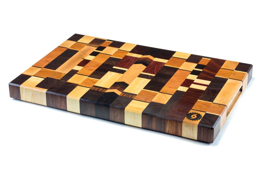 Checkered Collapse End Grain Cutting Board — Broad Levee Boards