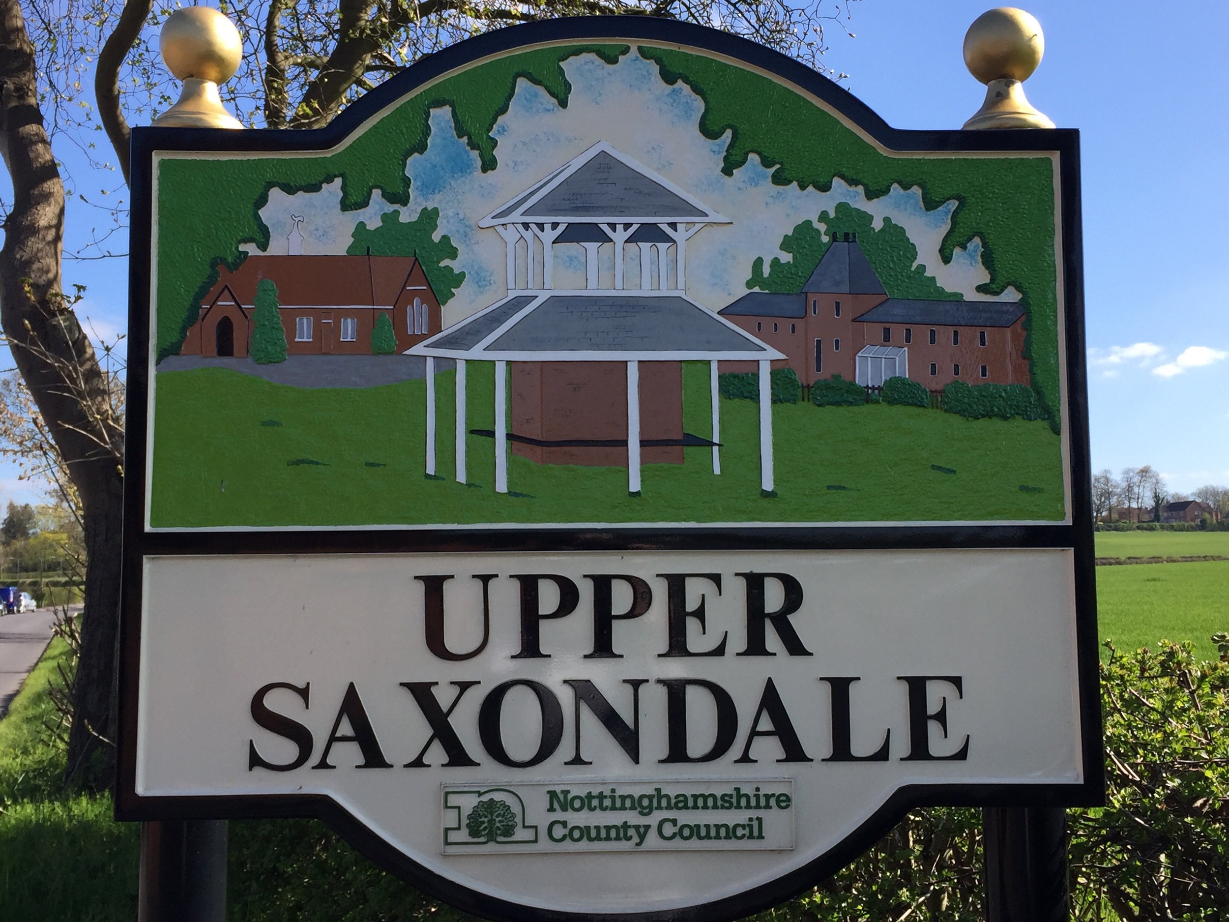 Upper Saxondale village sign Nottinghamshire