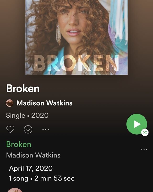 Just out. So beautiful!! So proud of you!!!
Check it out y&rsquo;all.  #imbroken