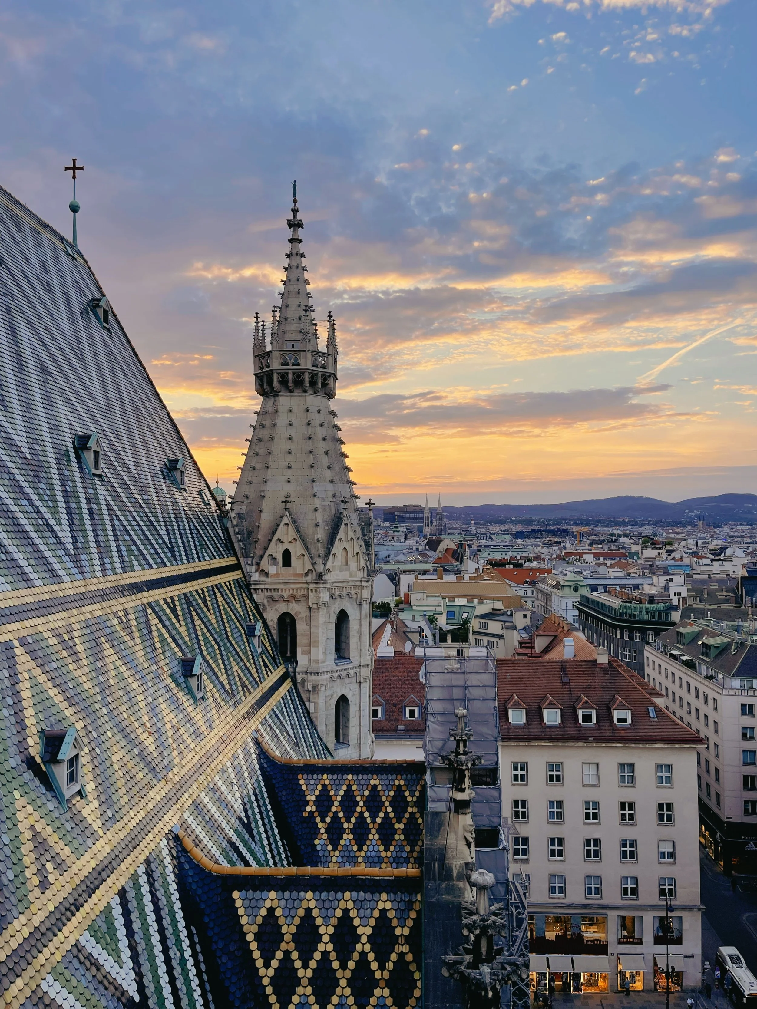 Sunset at St. Stephen's Cathedral, Vienna, Austria
