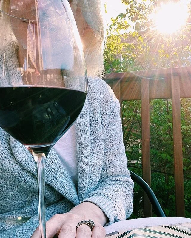 very grateful for the sun, an outdoor patio &amp; this large glass of 🍷 #imisschicago