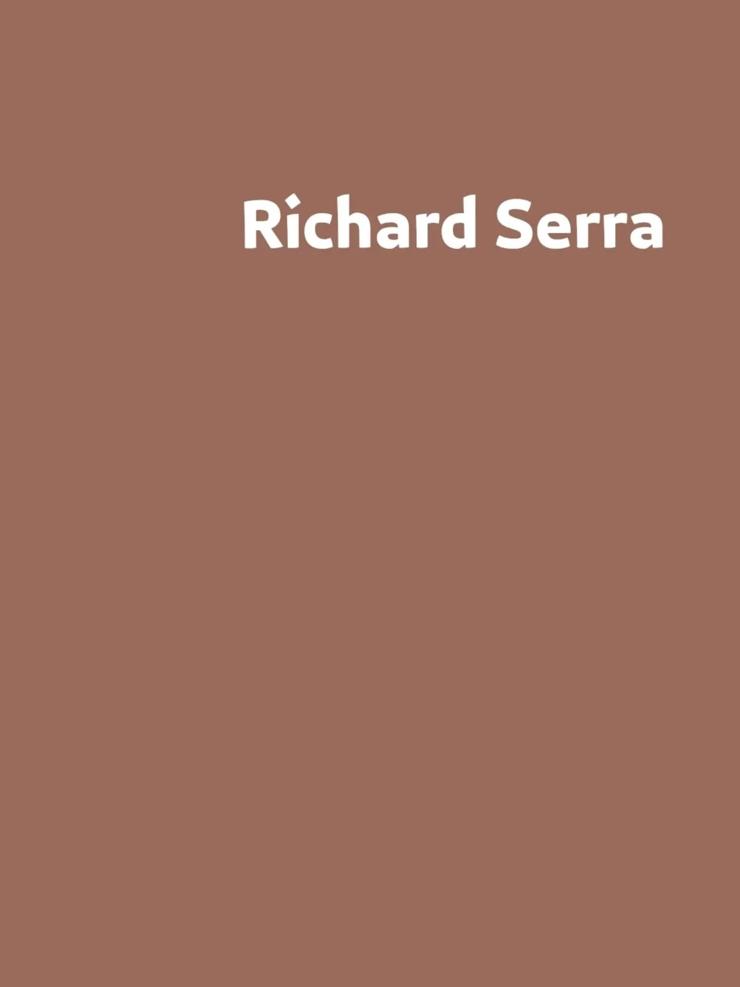 Le sculture di Richard Serra hanno segnato profondamente la mia ricerca.
La loro monumentalit&agrave; non &egrave; mai fine a s&eacute; stessa: &egrave; un&rsquo;esperienza fisica, uno spazio che ti avvolge, ti costringe a muoverti, a sentire il peso