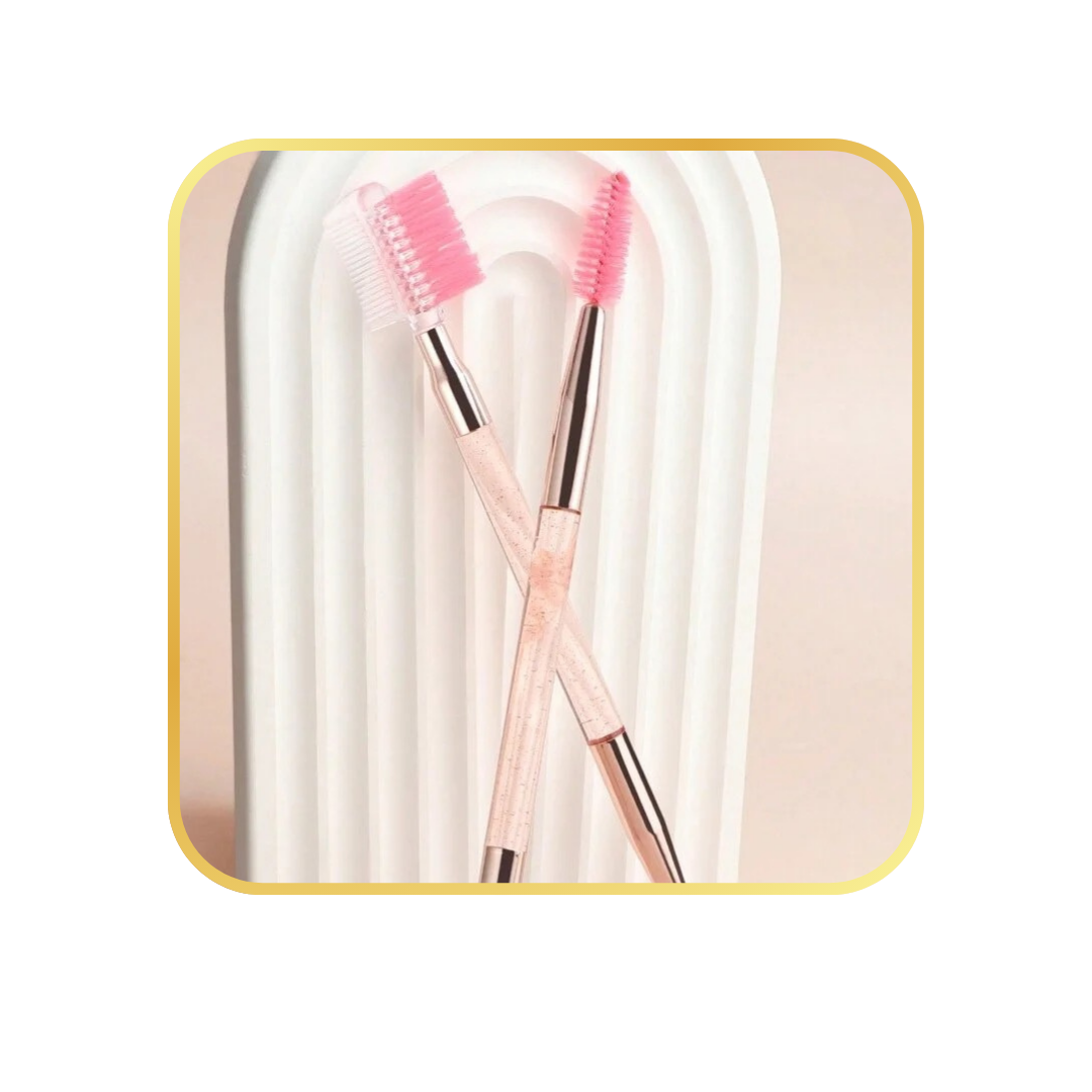 Pink Dual-ended Brow and Lash Brush