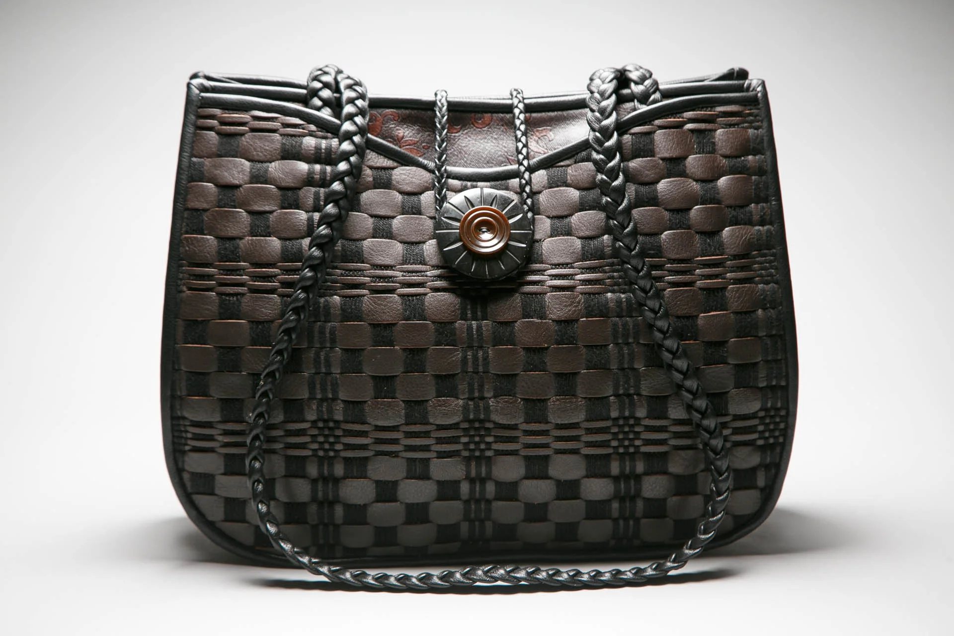 LEATHER-Wave tote checkerboard weave-$425-hand woven leather-12'x10'x5'.jpg