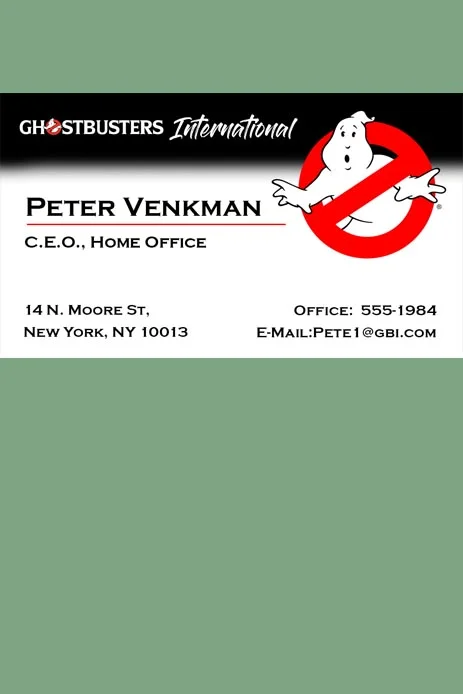 Prop Cards: Ghostbusters