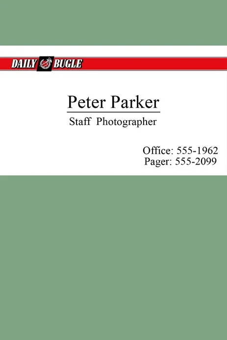 Prop Cards: Peter Parker