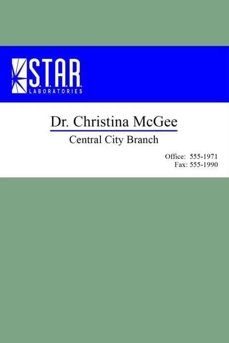 Prop Cards: STAR LABS