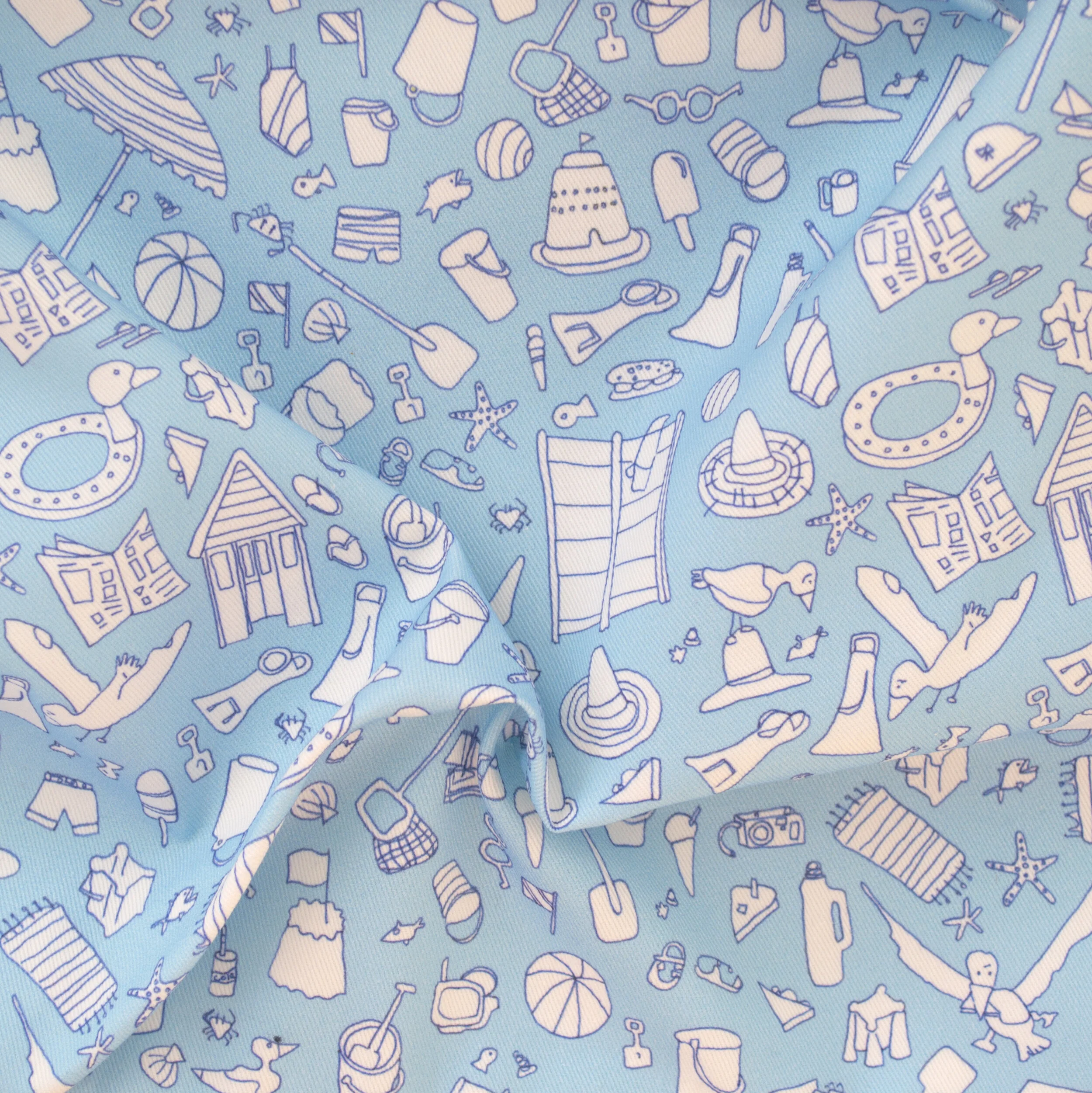 Blue Seaside Fabric