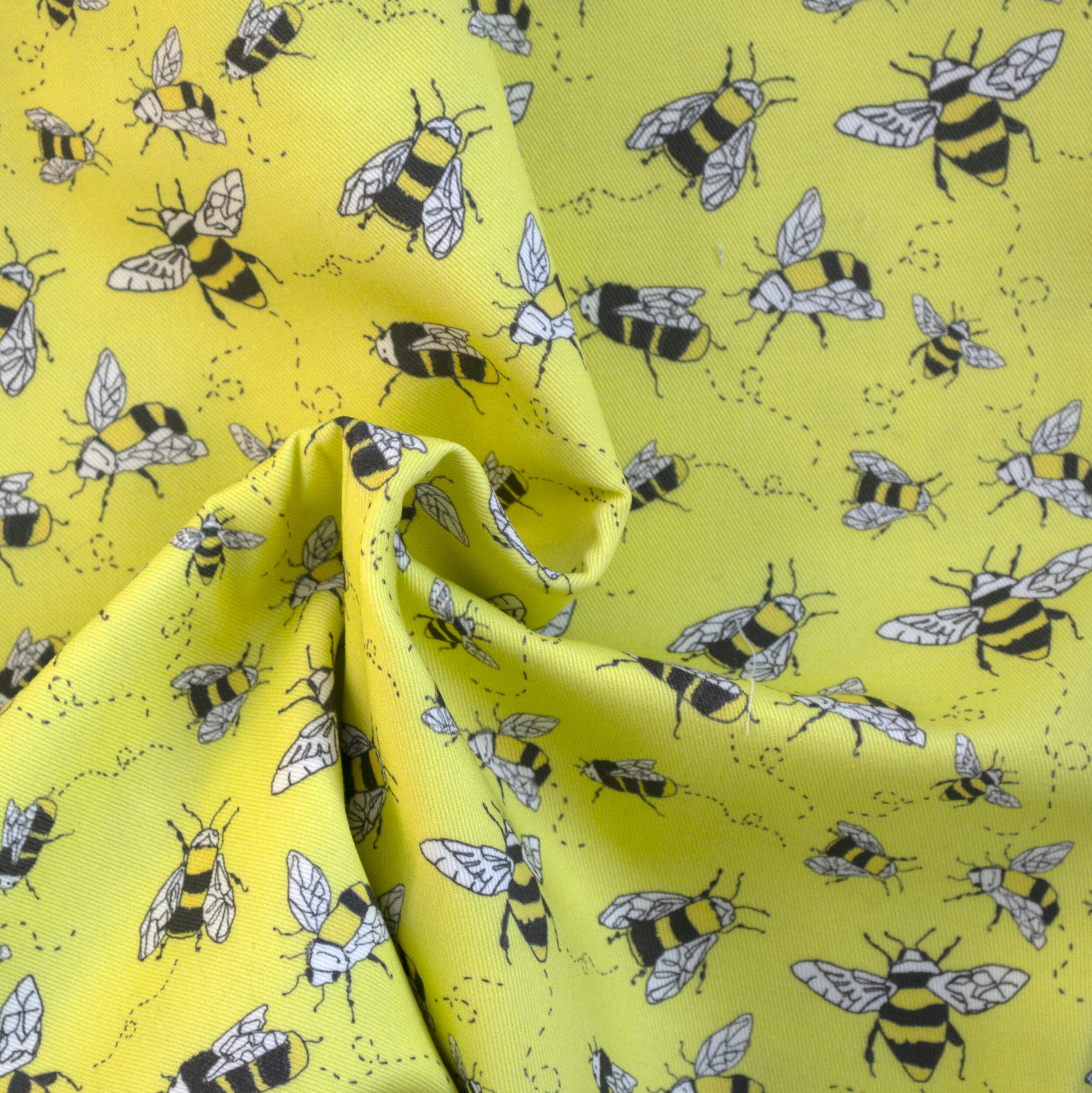 Yellow Bees Fabric 